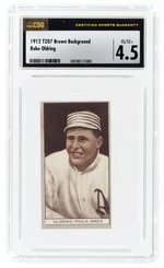 1912 T207 BROWN BACKGROUND RUBE OLDRING CSG 4.5 VG/EX+.