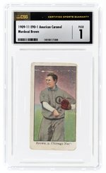 1909-11 E90-1 AMERICAN CARAMEL MORDECAI BROWN (HOF) CSG 1 POOR.