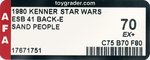 STAR WARS: THE EMPIRE STRIKES BACK (1980) - SAND PEOPLE (TUSKEN RAIDER) 41 BACK-E AFA 70 EX+.