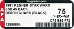 STAR WARS: THE EMPIRE STRIKES BACK (1981) - BESPIN SECURITY GUARD (BLACK) 45 BACK AFA 75 Y-EX/NM.