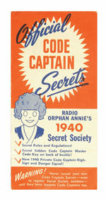 1940 ROA "CODE CAPTAIN SECRETS" FOLDER.