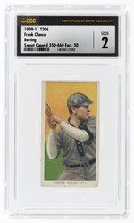 1909-11 T206 FRANK CHANCE (HOF) BATTING SWEET CAPORAL 350-460 FACT. 30 CSG 2 GOOD.