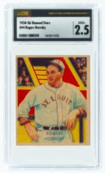 1934-36 DIAMOND STARS #44 ROGERS HORNSBY (HOF) CSG 2.5 GOOD+.