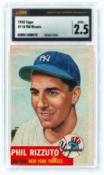 1953 TOPPS #114 PHIL RIZZUTO (HOF) CSG 2.5 GOOD+.