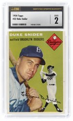 1954 TOPPS #32 DUKE SNIDER (HOF) CSG 2 GOOD.