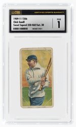 1909-11 T206 CHICK GANDIL (BLACK SOX) SWEET CAPORAL 350-460 FACT. 30 CSG 1 POOR.