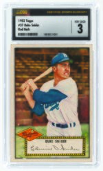 1952 TOPPS #37 DUKE SNIDER (HOF) RED BACK CSG 3 VERY GOOD.