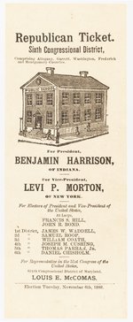 HARRISON & MORTON 1888 6TH CONGRESSIONAL MARYLAND BALLOT.