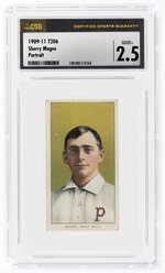 1909-11 T206 SHERRY MAGEE PIEDMONT PORTRAIT CSG 2.5 GOOD+.