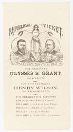 GRANT & WILSON 1872 JUGATE NEW HAMPSHIRE BALLOT.