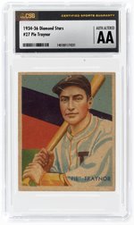 1934-36 DIAMOND STARS #27 PIE TRAYNOR (HOF) CSG AA AUTHENTIC ALTERED.