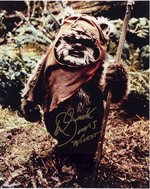 STAR WARS: RETURN OF THE JEDI - WICKET THE EWOK ACTOR WARWICK DAVIS SIGNED PHOTO.