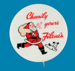 "FILENE'S" SANTA BUTTON ONLY SECOND SEEN.