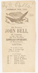 BELL & EVERETT CONSTITUTIONAL UNION TICKET MARYLAND BALLOT.