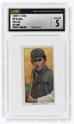 1909-11 T206 BILL BRADLEY W/BAT OLD MILL CSG 5 EXCELLENT.