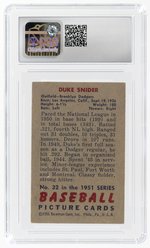 1951 BOWMAN #32 DUKE SNIDER (HOF) CSG 5.5 EXCELLENT+.