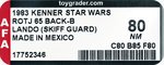 STAR WARS: RETURN OF THE JEDI (1983) - LANDO CALRISSIAN (SKIFF GUARD) 65 BACK-B AFA 80 NM (MADE IN MEXICO).