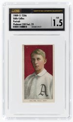 1909-11 T206 EDDIE COLLINS (HOF) PORTRAIT PIEDMONT 350 FACT. 25 CSG 1.5 FAIR.