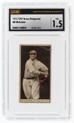 1912 T207 BROWN BACKGROUND BILL MCKECHNIE (HOF) ROOKIE CARD CSG 1.5 FAIR.