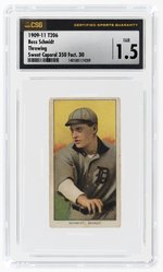 1909-11 T206 BOSS SCHMIDT THROWING SWEET CAPORAL 350 FACT.25 CSG 1.5 FAIR.