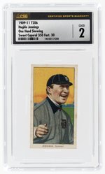 1909-11 T206 HUGHIE JENNINGS (HOF) ONE HAND SHOWING SWEET CAPORAL 350 FACT. 30 CSG 2 GOOD.