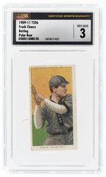 1909-11 T206 FRANK CHANCE (HOF) BATTING POLAR BEAR CSG 3 VERY GOOD.