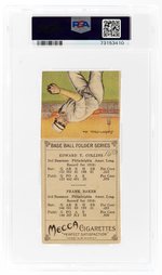 1911 T201 MECCA DOUBLEFOLDERS EDDIE COLLINS (HOF)/FRANK BAKER (HOF) PSA 4(MK) VG-EX.