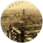 SAN FRANCISCO 1906 REAL PHOTO POCKET MIRROR SHOWING APRIL 18 EARTHQUAKE DESTRUCTION.