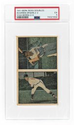 1951 BERK ROSS DOUBLES WARREN SPAHN #2-2 (HOF) YOGI BERRA #2-4 (HOF) PSA 5 EX.