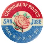 EARLY CELLULOID LAPEL STUDS FOR ONE OF THE EARLIEST ROSE CARNIVALS/PARADES IN CALIFORNIA.