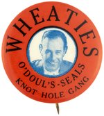 1930s LEFTY O'DOUL WHEATIES KNOT HOLE GANG PACIFIC COAST LEAGUE KEY BUTTON FROM THE SET.