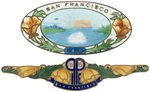 GORGEOUS ENAMEL PINS PAIR FOR SAN FRANCISCO 1915 PAN-PACIFIC EXPO.