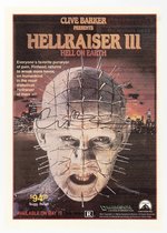 CLIVE BARKER SIGNED VIDEO MAGAZINE PAGE PROMOTING HELLRAISER III.