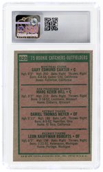 1975 TOPPS #620 '75 ROOKIE CATCHERS-OUTFIELDERS CARTER(HOF)/HILL/MEYER/ROBERT CSG 7 NEAR MINT.