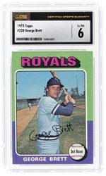 1975 TOPPS #228 GEORGE BRETT (HOF) ROOKIE CARD CSG 6 EX/NM.