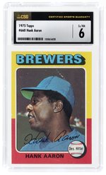 1975 TOPPS #660 HANK AARON (HOF) CSG 6 EX/NM.