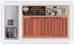 1966 TOPPS #50 MICKEY MANTLE (HOF) CSG 3 VERY GOOD.