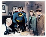 SUPERMAN 1948 SERIAL NOEL NEILL & TOMMY BOND SIGNED OVERZIED PHOTO PRINT.