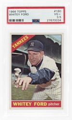 1966 TOPPS WHITEY FORD (HOF) PSA 3.5 VG+.