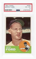 1963 TOPPS #446 WHITEY FORD (HOF) PSA 4 VG-EX.