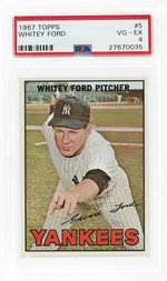 1967 TOPPS #5 WHITEY FORD (HOF) PSA 4 VG-EX.