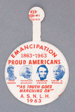 "EMANCIPATION " CENTENNIAL TAB WITH JOHN BROWN, FREDERICK DOUGLASS, A. LINCOLN, CARTER G. WOODSON.