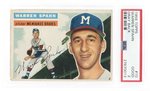 1956 TOPPS #10 WARREN SPAHN (HOF) GRAY BACK PSA 2 GOOD.