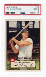 1952 TOPPS #29 TED KLUSZEWSKI RED BACK PSA 2 GOOD.