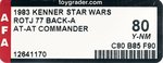 STAR WARS: RETURN OF THE JEDI (1983) - AT-AT COMMANDER 77 BACK-A AFA 80 Y-NM.