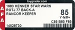 STAR WARS: RETURN OF THE JEDI (1983) - RANCOR KEEPER 77 BACK-A AFA 85 Y-NM+.