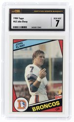 1984 TOPPS #63 JOHN ELWAY (HOF) ROOKIE CARD CSG 7 NEAR MINT.