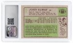 1984 TOPPS #63 JOHN ELWAY (HOF) ROOKIE CARD CSG 7 NEAR MINT.