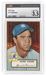 1952 TOPPS #215 HANK BAUER CSG 3.5 VERY GOOD+.