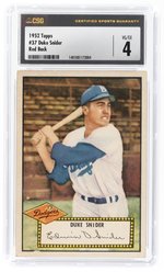 1952 TOPPS #37 DUKE SNIDER (HOF) RED BACK CSG 4 VG/EX.